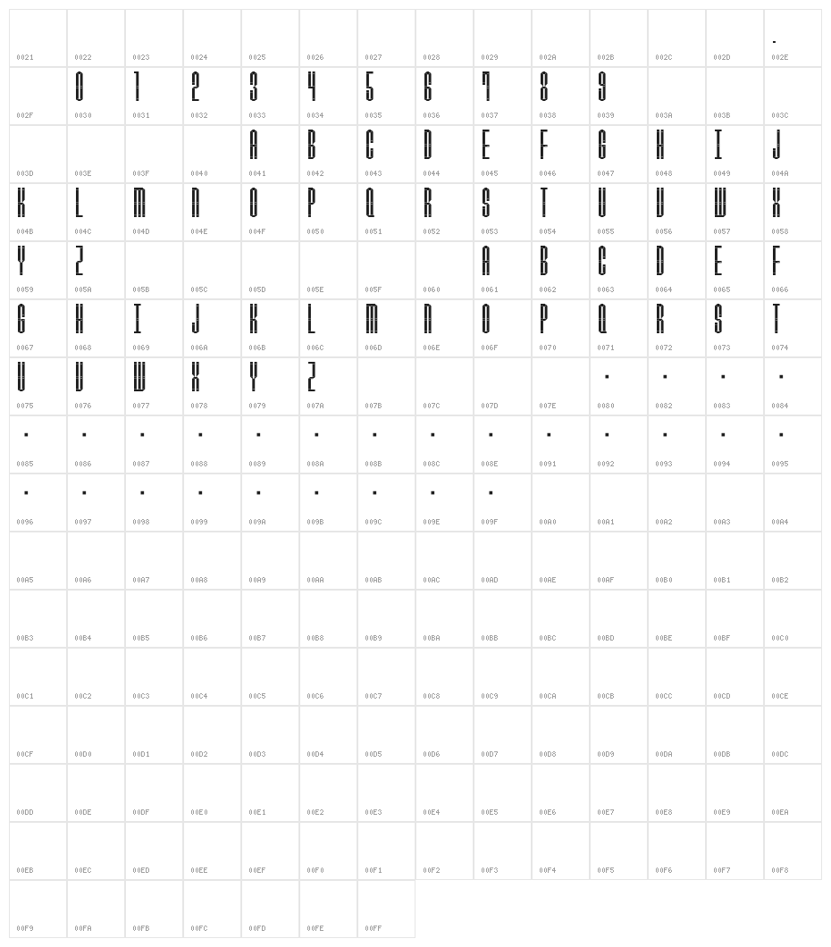 M13_SCAD DESTROYER Character Map
