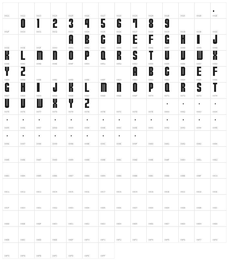 M15_TURBAN CHAMPION Character Map