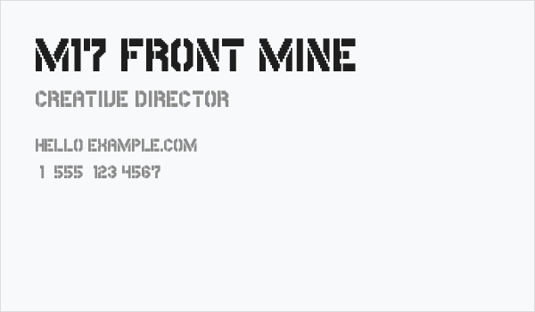 M17_FRONT MINE Business Card