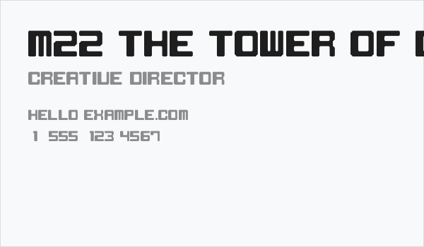 M22_THE TOWER OF DRUGER Business Card