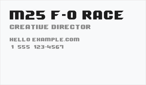 M25_F-0 RACE Business Card