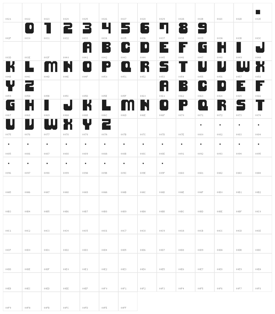 M29_DUCK HOUND Character Map