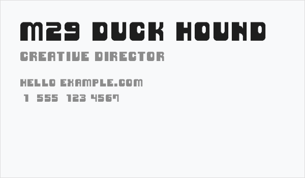 M29_DUCK HOUND Business Card