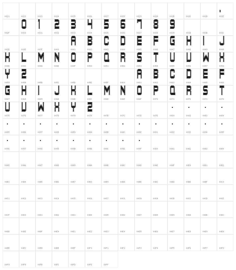 M34_TENNESSEE Character Map