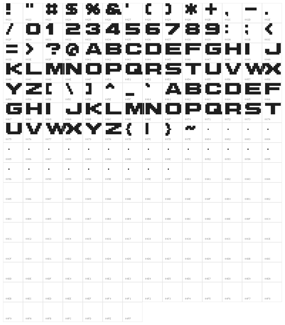M42_FLIGHT 721 Character Map