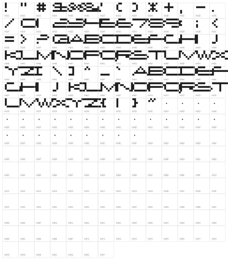 M43_FEEL THE BIT REMIX Character Map