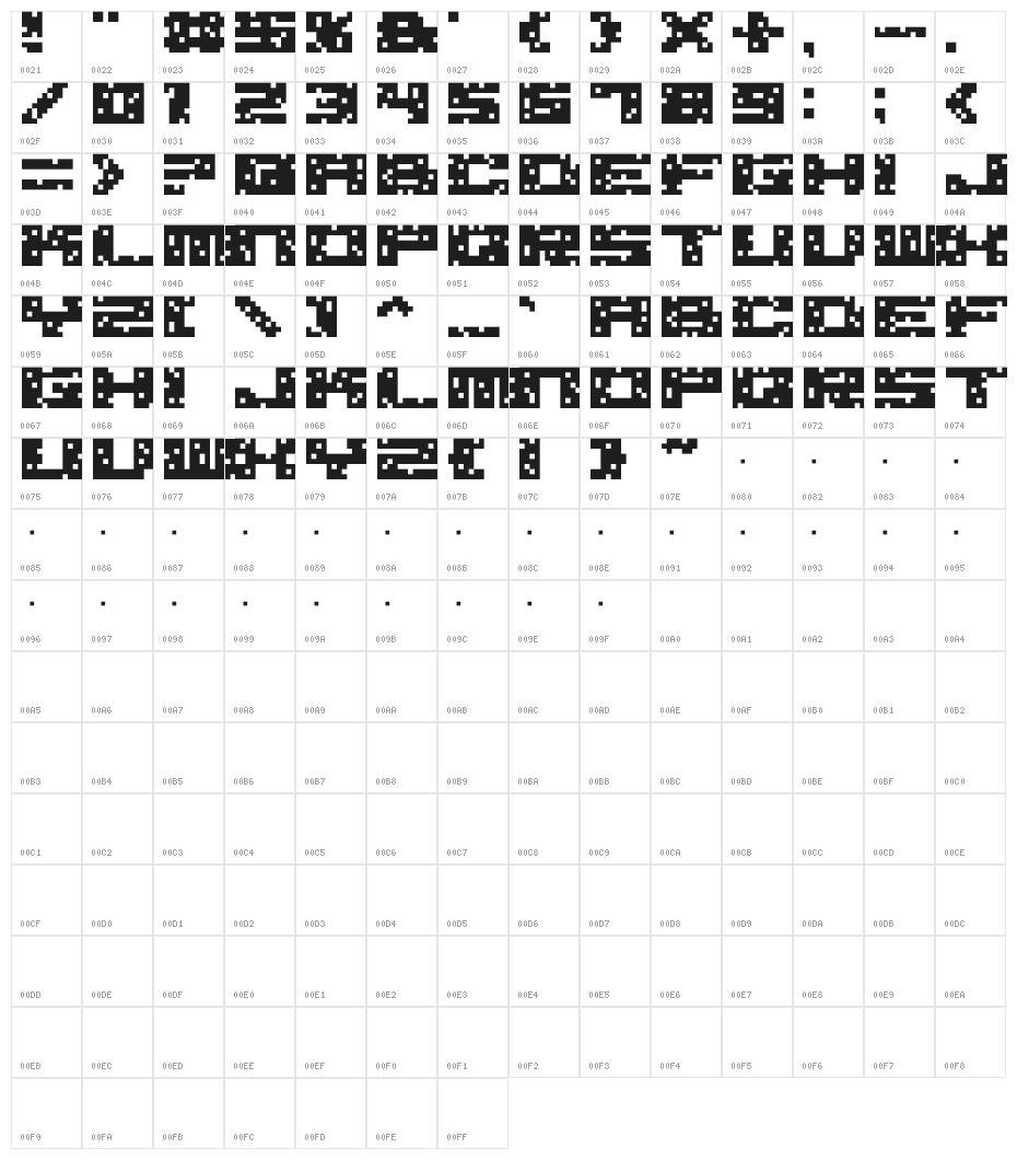 M45_NOISY BREAKS Character Map