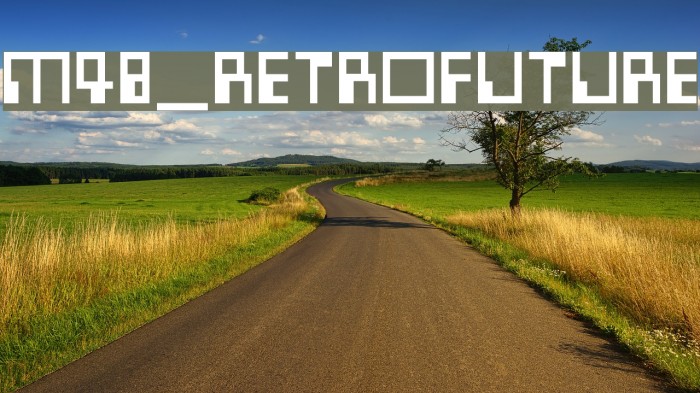 M48_RETROFUTURE Font examples