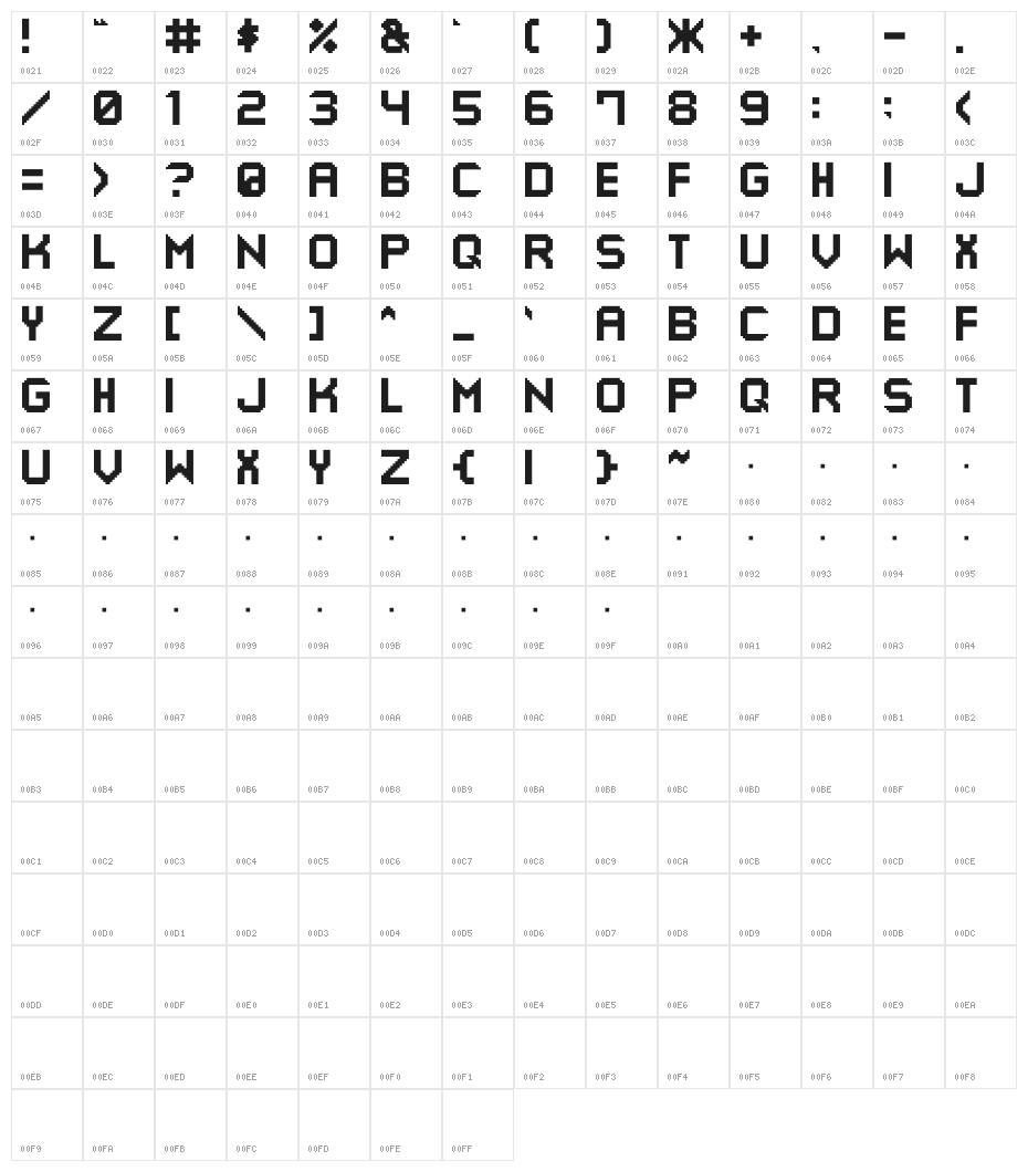 M52_CHAINSAW KISSED THE BIT Character Map