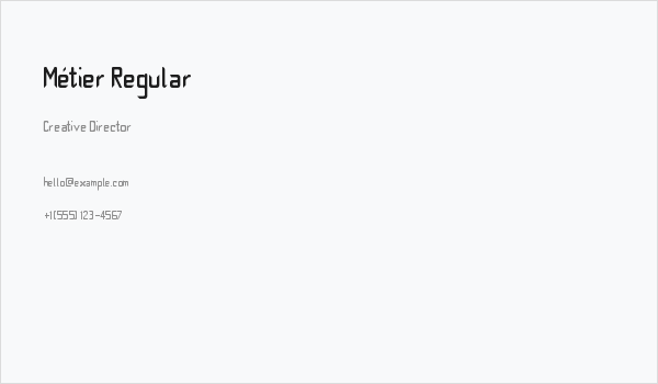 Métier Regular Business Card