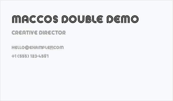 MACCOS DOUBLE Demo Business Card