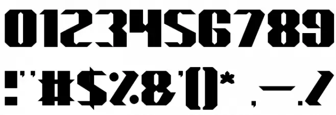 MACHINE GUN Font OTHER CHARS