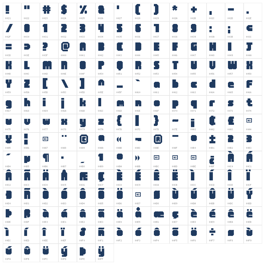MADE IN BRISTOL Regular Character Map