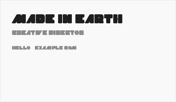 MADE IN EARTH Business Card