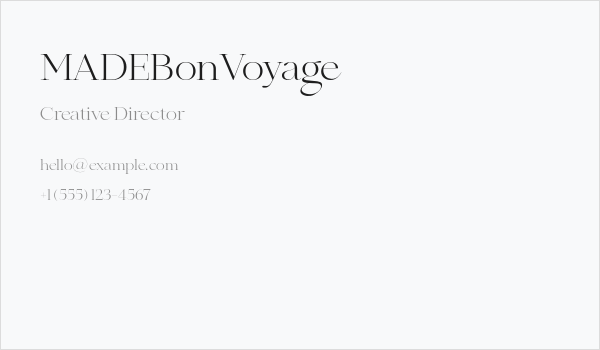 MADEBonVoyage Business Card