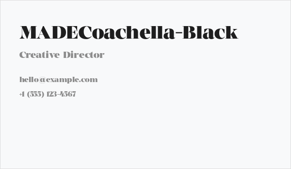 MADECoachella-Black Business Card