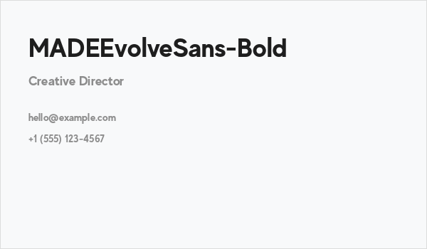 MADEEvolveSans-Bold Business Card
