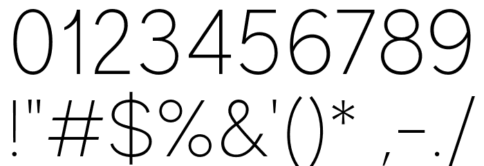 MADEEvolveSans-Thin Font OTHER CHARS