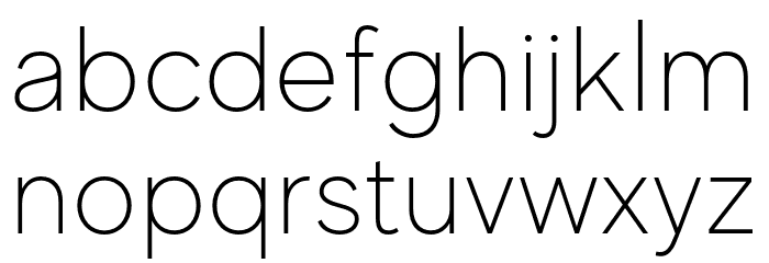 MADEEvolveSans-Thin Font LOWERCASE