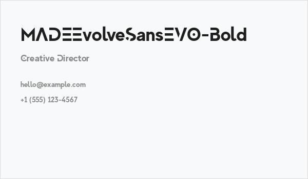 MADEEvolveSansEVO-Bold Business Card