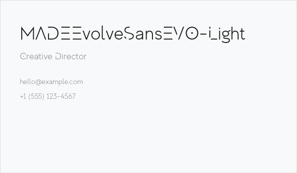 MADEEvolveSansEVO-Light Business Card