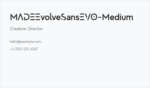MADEEvolveSansEVO-Medium Business Card