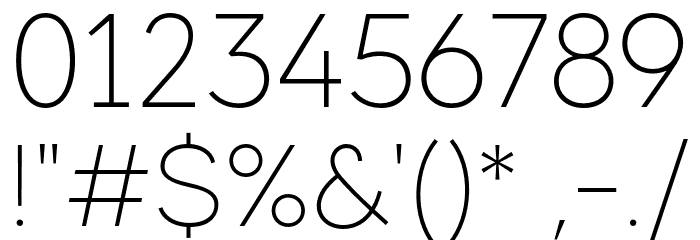 MADEEvolveSansEVO-Thin Font OTHER CHARS