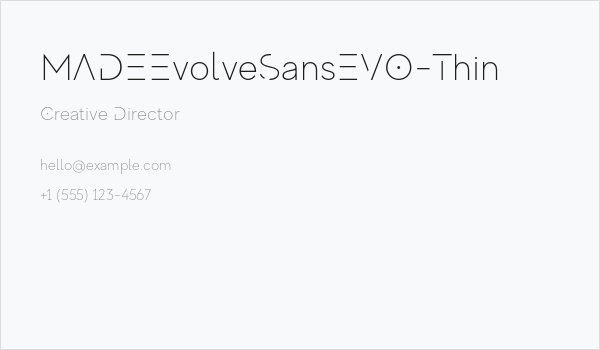 MADEEvolveSansEVO-Thin Business Card