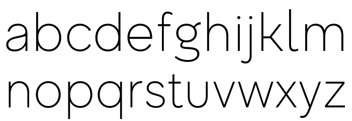 MADEEvolveSansEVO-Thin Font LOWERCASE