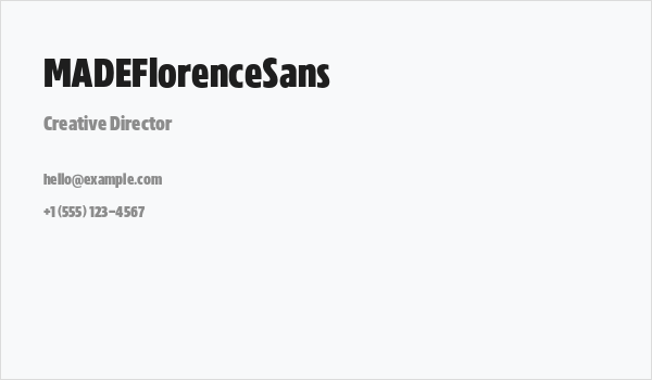 MADEFlorenceSans Business Card
