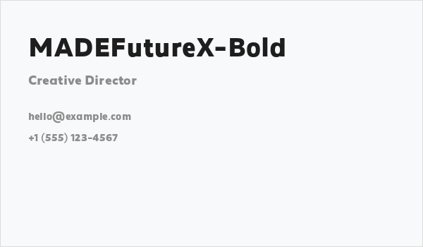 MADEFutureX-Bold Business Card