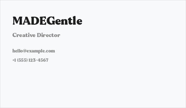 MADEGentle Business Card