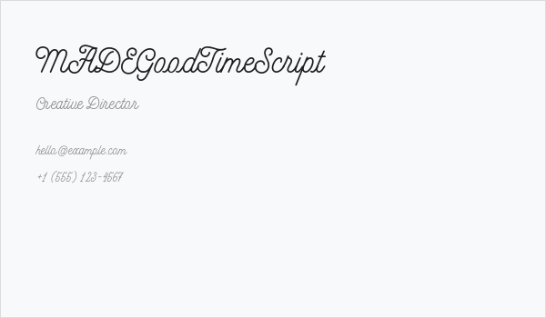 MADEGoodTimeScript Business Card