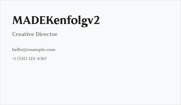 MADEKenfolgv2 Business Card