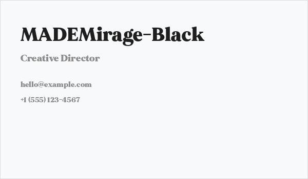 MADEMirage-Black Business Card