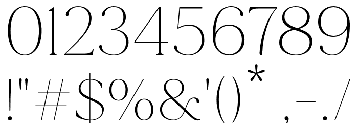 MADEMirage-Thin Font OTHER CHARS