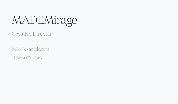 MADEMirage Business Card