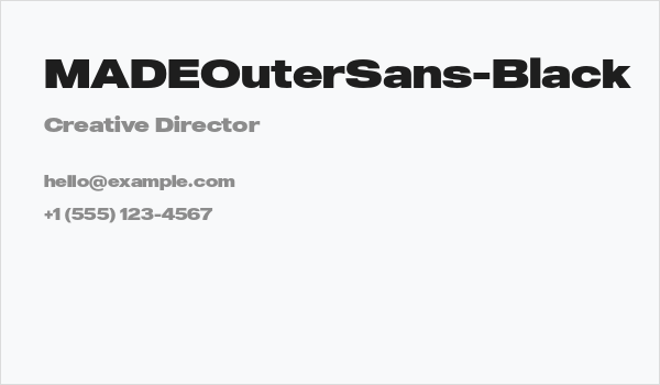 MADEOuterSans-Black Business Card