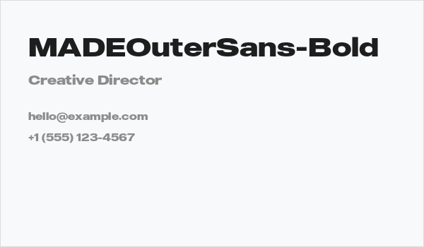 MADEOuterSans-Bold Business Card