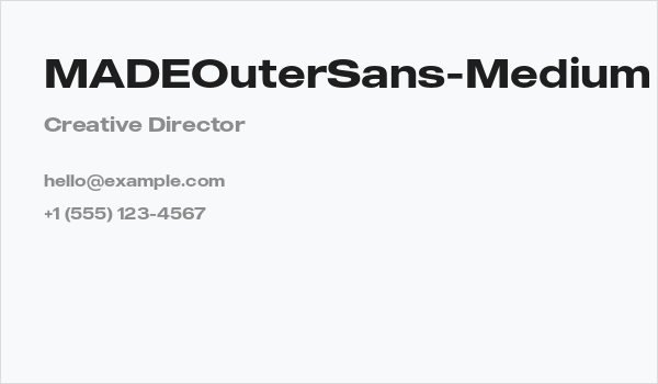 MADEOuterSans-Medium Business Card