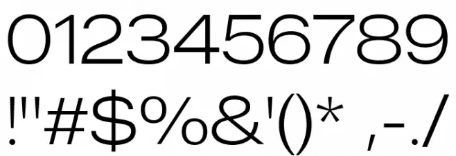 MADEOuterSans-Thin Font OTHER CHARS