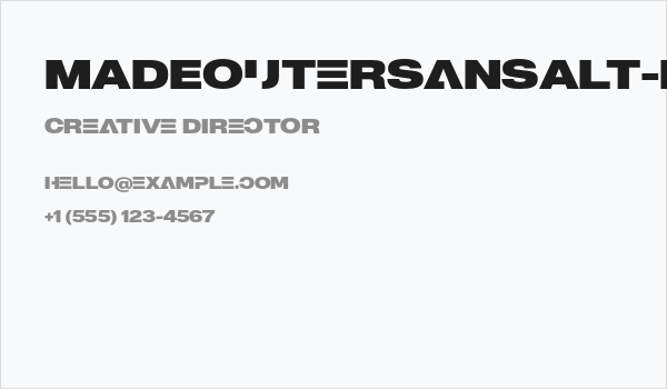 MADEOuterSansAlt-Black Business Card