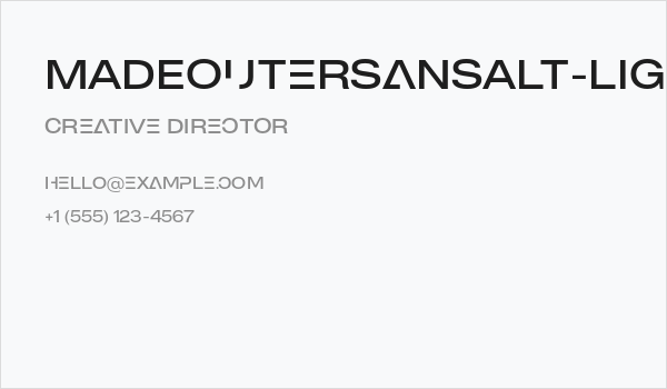 MADEOuterSansAlt-Light Business Card