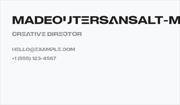 MADEOuterSansAlt-Medium Business Card