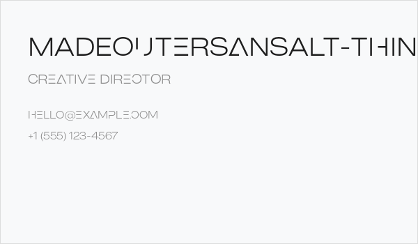 MADEOuterSansAlt-Thin Business Card