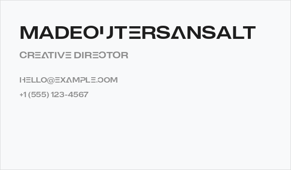 MADEOuterSansAlt Business Card