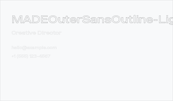 MADEOuterSansOutline-Light Business Card