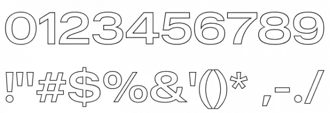 MADEOuterSansOutline Caratteri ALTRI CARATTERI