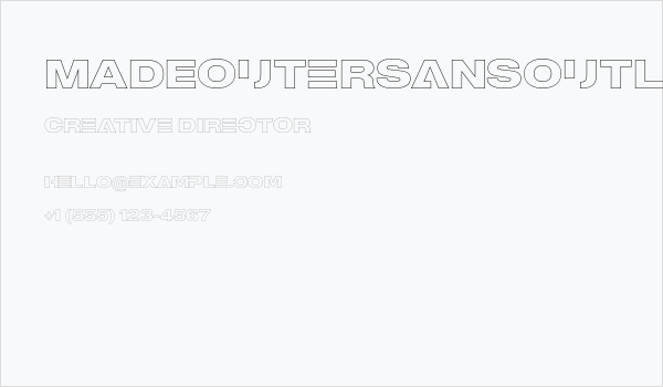 MADEOuterSansOutlineAlt-Bold Business Card