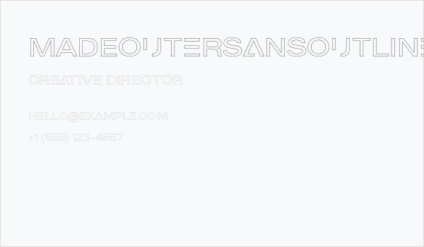 MADEOuterSansOutlineAlt-Light Business Card